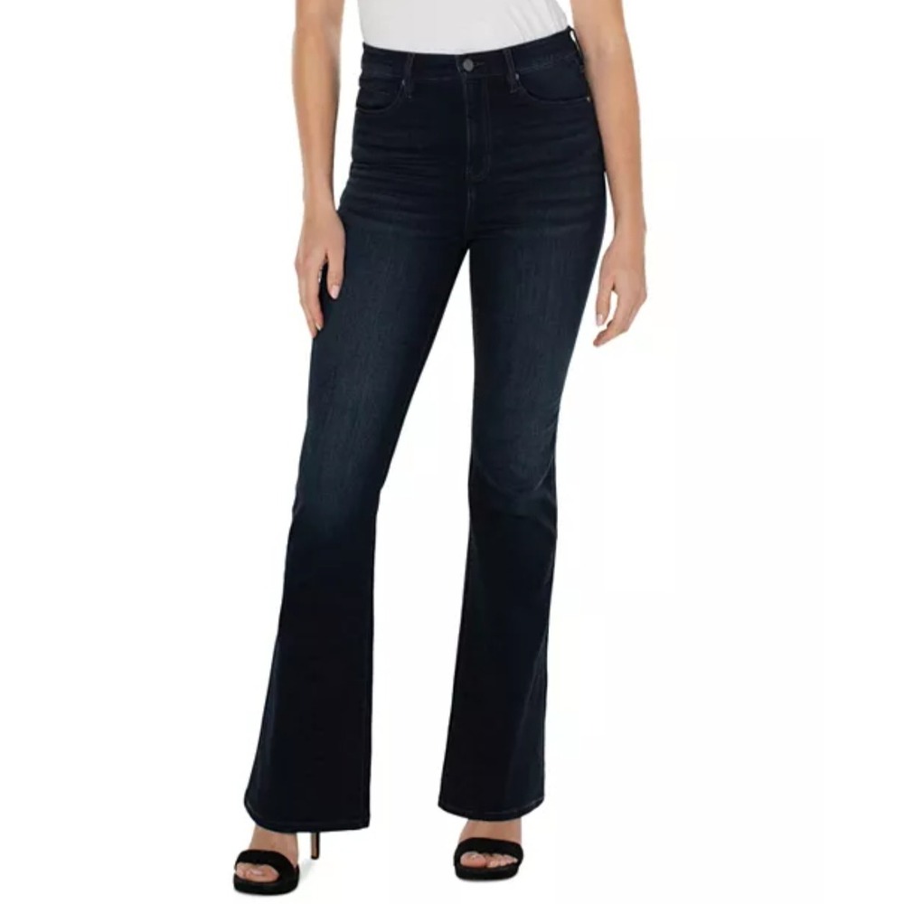 Liverpool High Rise Hanna Flare Jeans Dark Wash Westridge Zip Fly Denim 27